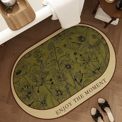 Vintage Quick-Dry Diatomaceous Earth Bath Mat – Absorbent Non-Slip Bathroom Rug.