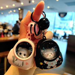 Super Cute Little Bear Night Light Keychain - Trendy Atmosphere Light, Backpack Pendant, Car Keychain