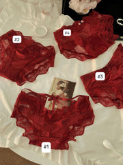 Red Lace Hollow Sexy Women’s Brief Panties