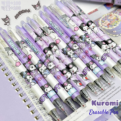 Kuromi Erasable Gel Pen 0.5mm Blue-Black Ink – Aesthetic School Pen for Kids