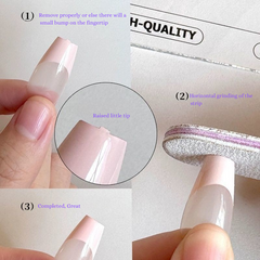 Sweet Heart Nude Press-On Nails with Bow – INS Style Elegant Fake Nail Tips