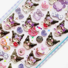 3D Crystal Resin Embossed Acrylic Cat DIY Sticker – Clear Glossy Decorative Decal