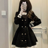 Elegant Ruffle Trim Slim Fit Long Sleeve Mini Dress