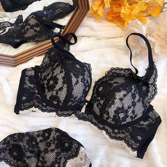 Red Lace Wireless Push-Up Bra for Small Bust Bridal Lingerie