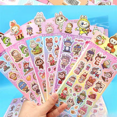 Cute Labubu Cartoon Holographic Stickers for Kids and Journaling