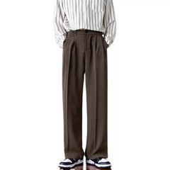 Men's Hong Kong Style Straight-Leg Suit Pants – Korean Trend Draped Casual Trousers