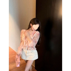 Elegant Floral Chiffon Strap Blouse – Lightweight and Feminine Niche Style