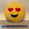 Yellow Heart Eyes, Blushing Smiley and Winking Kiss Emoji Plush Cushion - Ultra-Soft Stuffed Smiley Pillow for Kids & Gifts