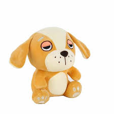 Sleepy Puppy Plush Toy - Tan and White Dog with Big Drooping Eyes - Ultra-Soft Stuffed Animal