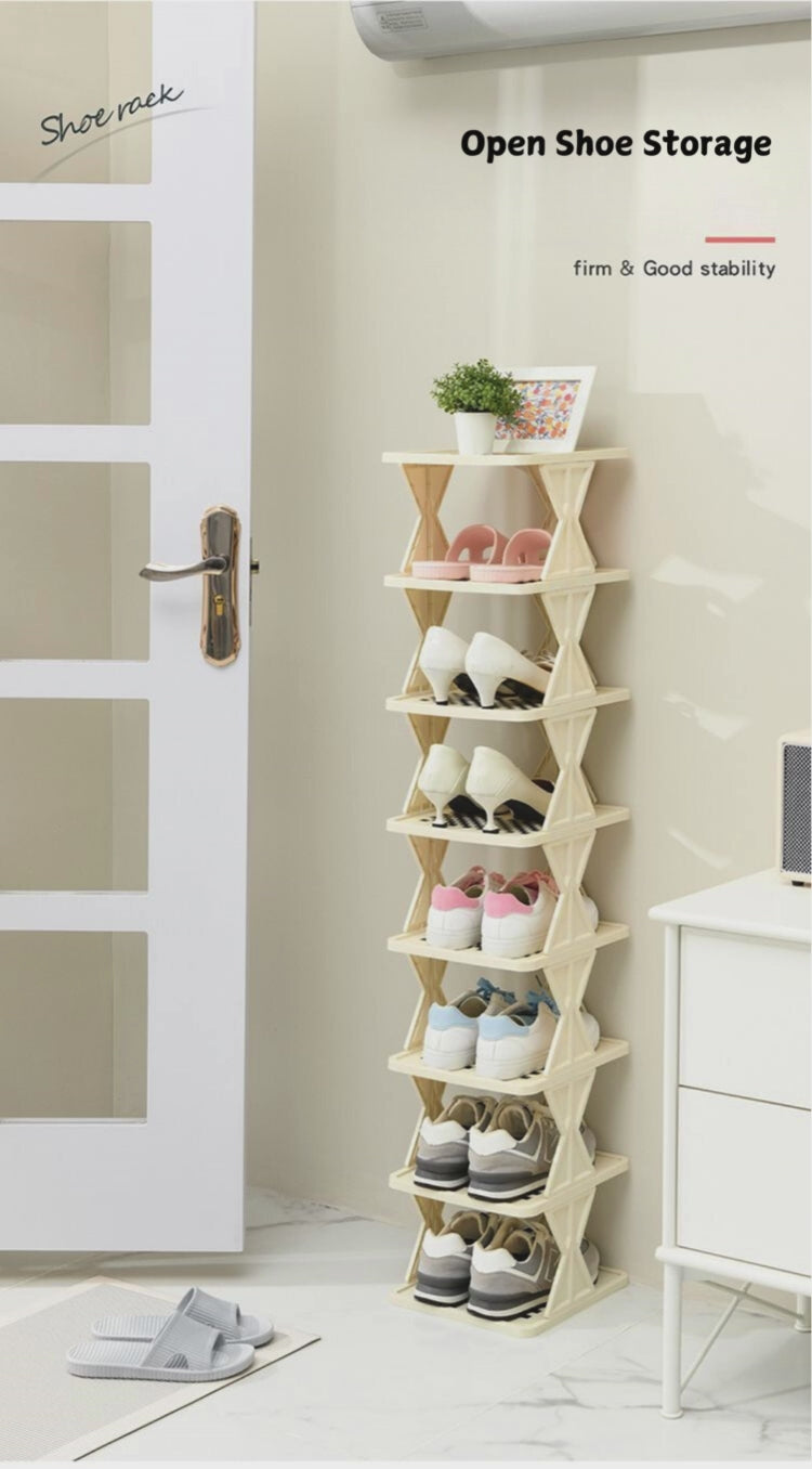Simple Entryway Shoe Rack – 3-Tier Space-Saving Indoor Shoe Cabinet, Narrow Minimalist Storage Rack for Home and Dorm