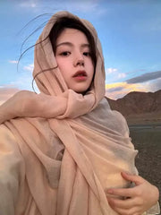 Cotton Linen Shawl Scarf – Lightweight Sun Protection Travel Wrap for Women