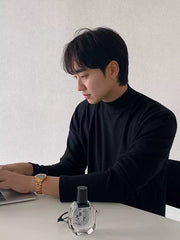 Men’s Loose Fit Half Turtleneck Long Sleeve Tee – Korean Style Solid Color Base Layer Top