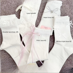Korean Sweet Lace Bow White Socks – Cute Versatile Socks for Women