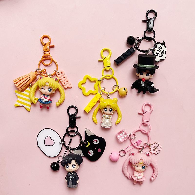 Cute Sailor Moon Keychain – Korean INS Style Girly Car Keychain for Couples