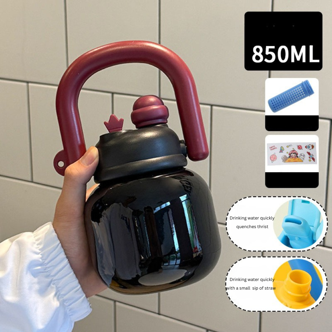 Internet celebrity big belly cup large capacity children's plastic water cup summer portable kettle student straw cup portable kettle customization