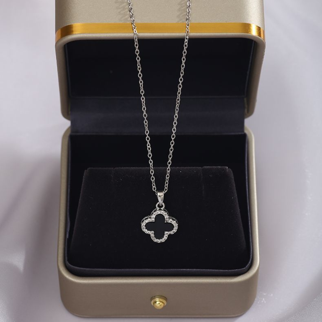 Elegant Four-Leaf Clover Titanium Steel Necklace – Light Luxury & Minimalist Design