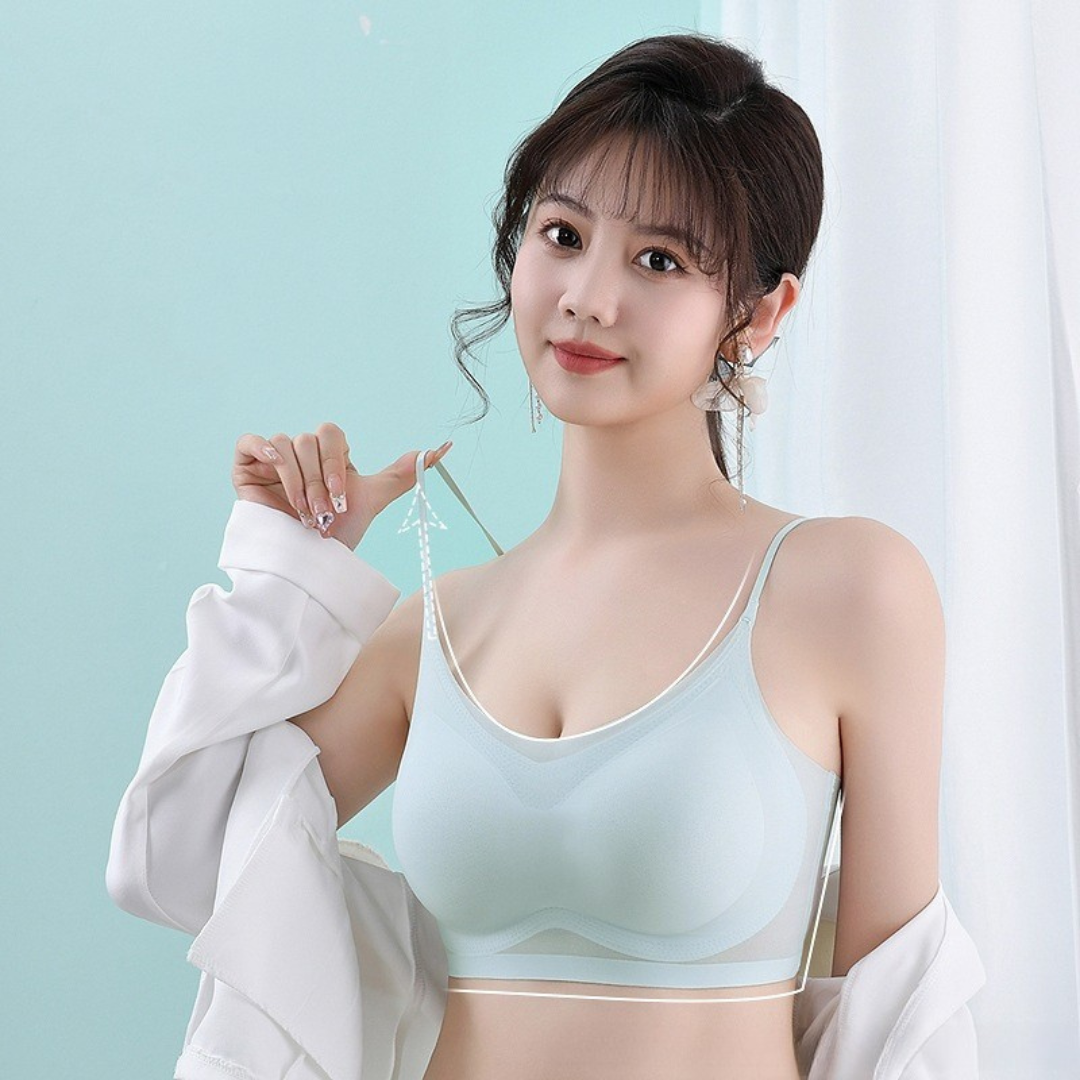 Cloud-Feel Seamless Sports Bra – Thin One-Piece Fixed Cup Wireless Bra for Small Chest Women