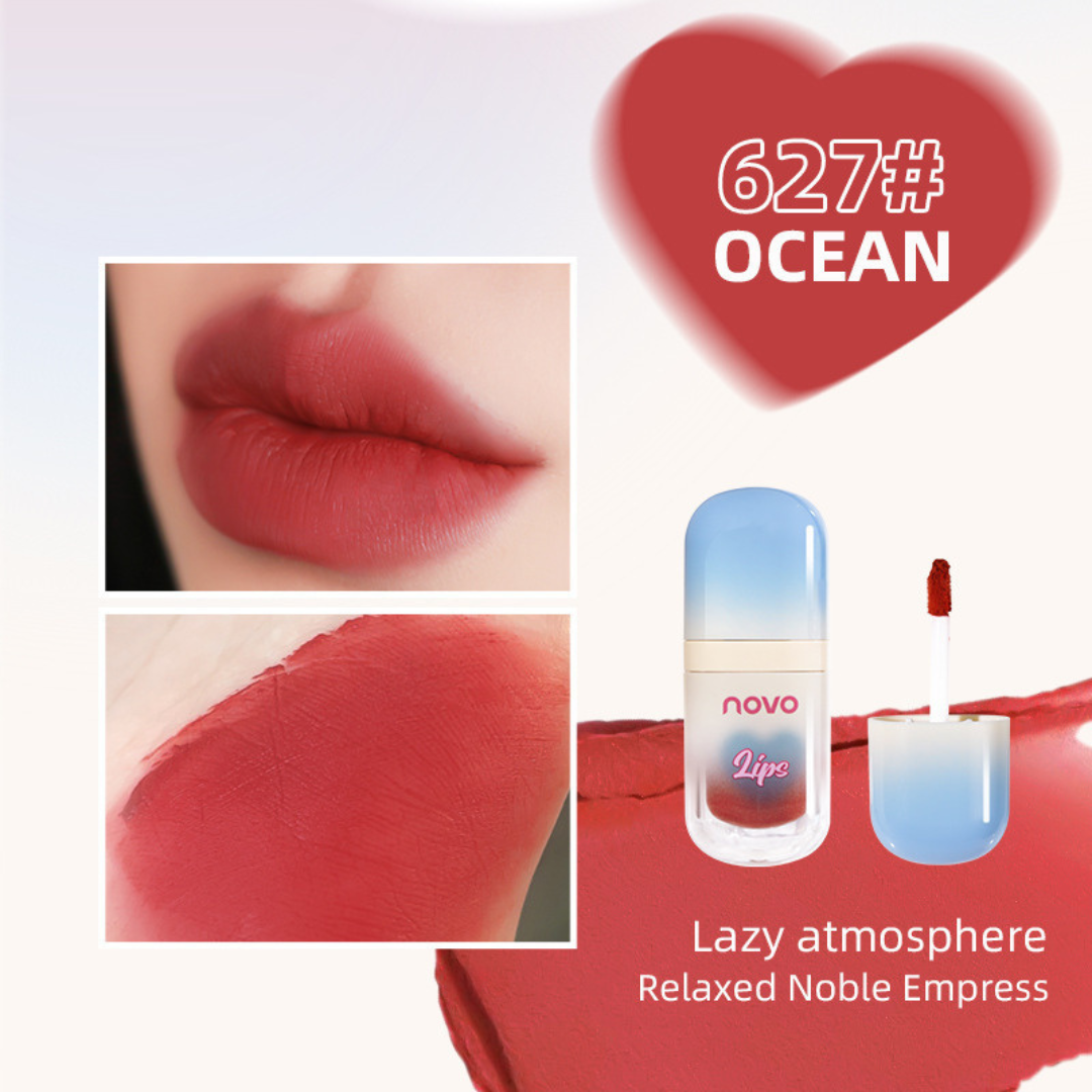 NOVO Velvet Mist Cotton Lip Mud – Soft Matte, Long-Lasting Lightweight Lip Color