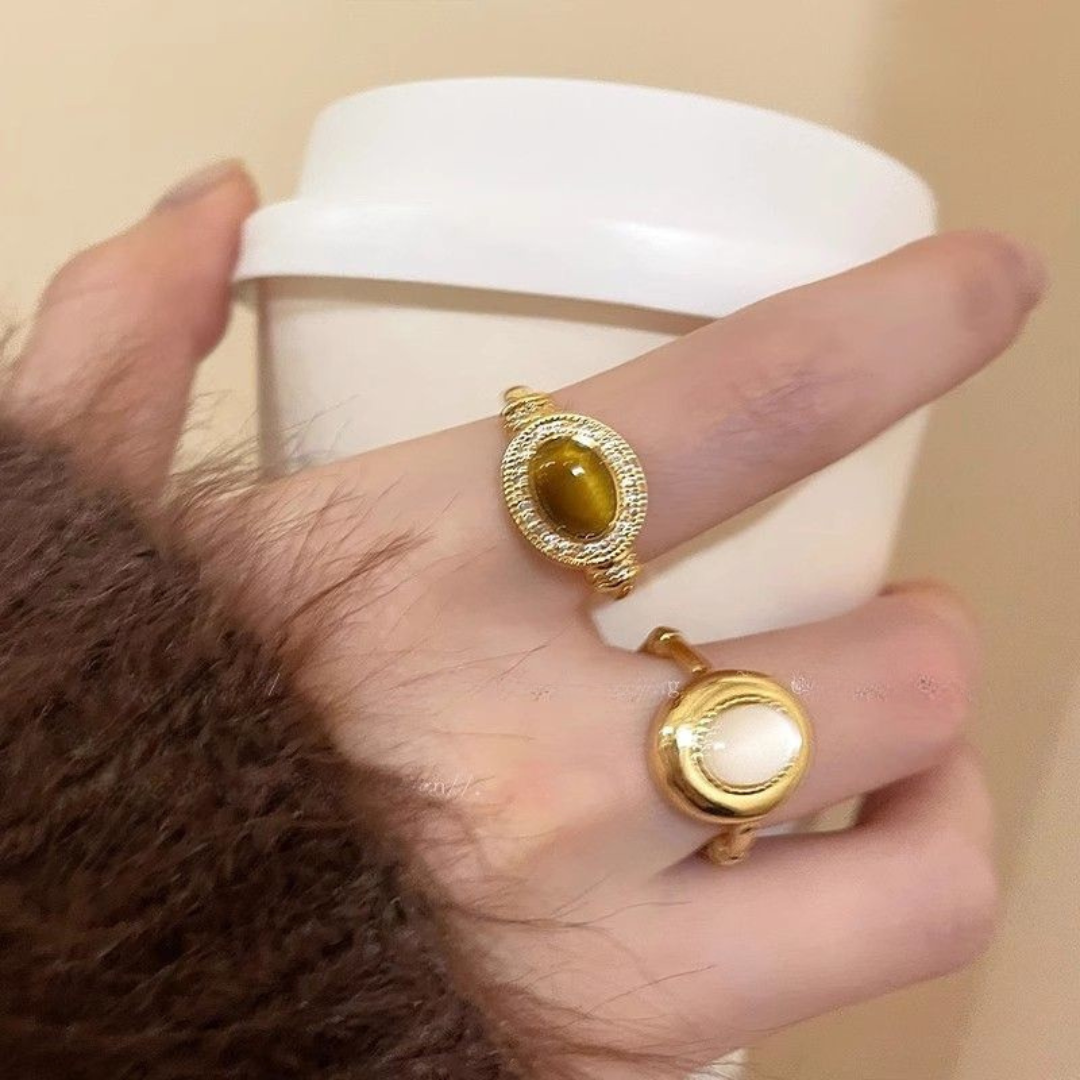 Tiger's Eye Adjustable Ring - Vintage Chinese Style Jewelry