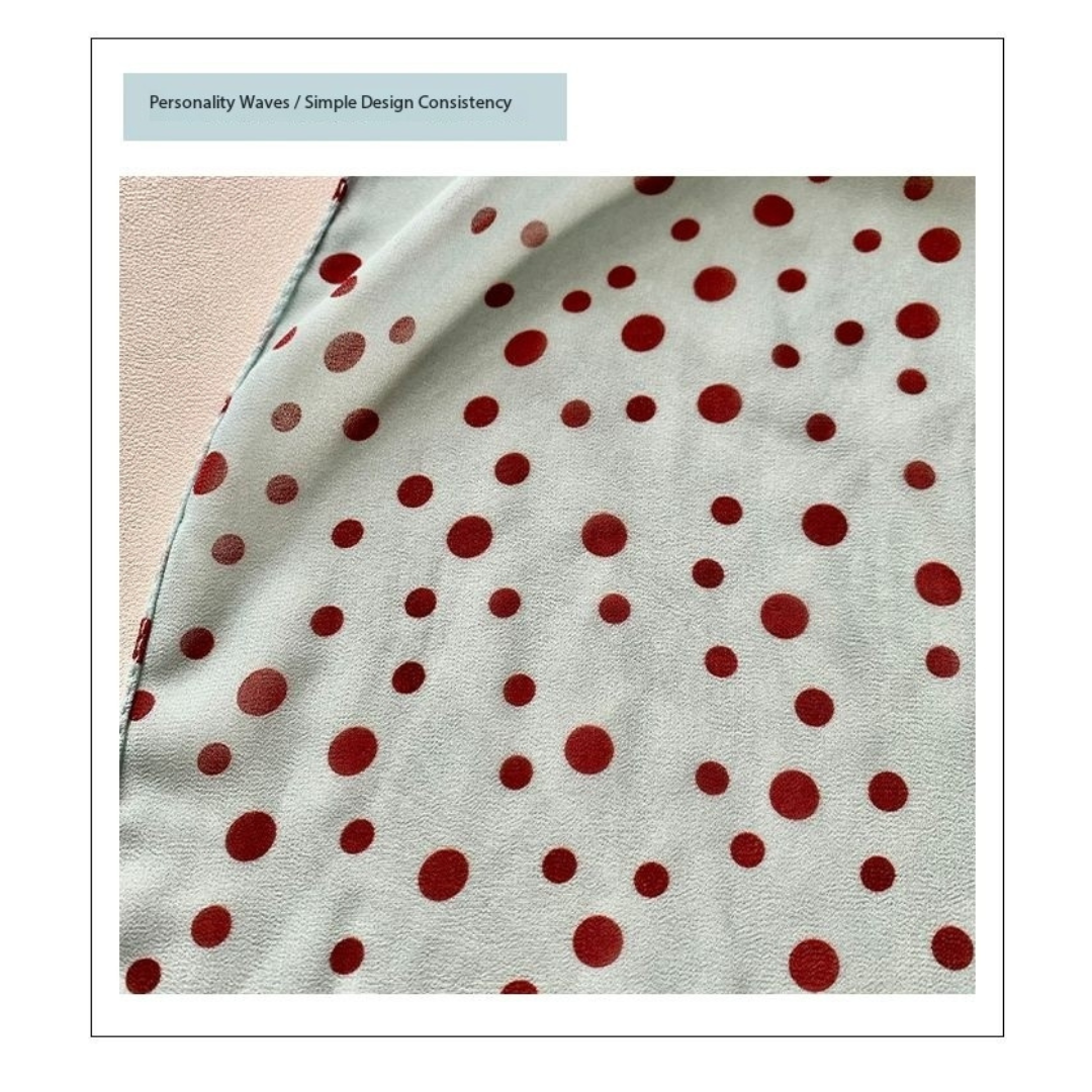 Elegant Polka Dot Silk Scarf for Women – Lightweight Retro Ribbon Neck Tie