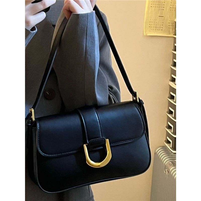 High-end baguette bag, retro handheld armpit bag, stylish girly shoulder crossbody bag