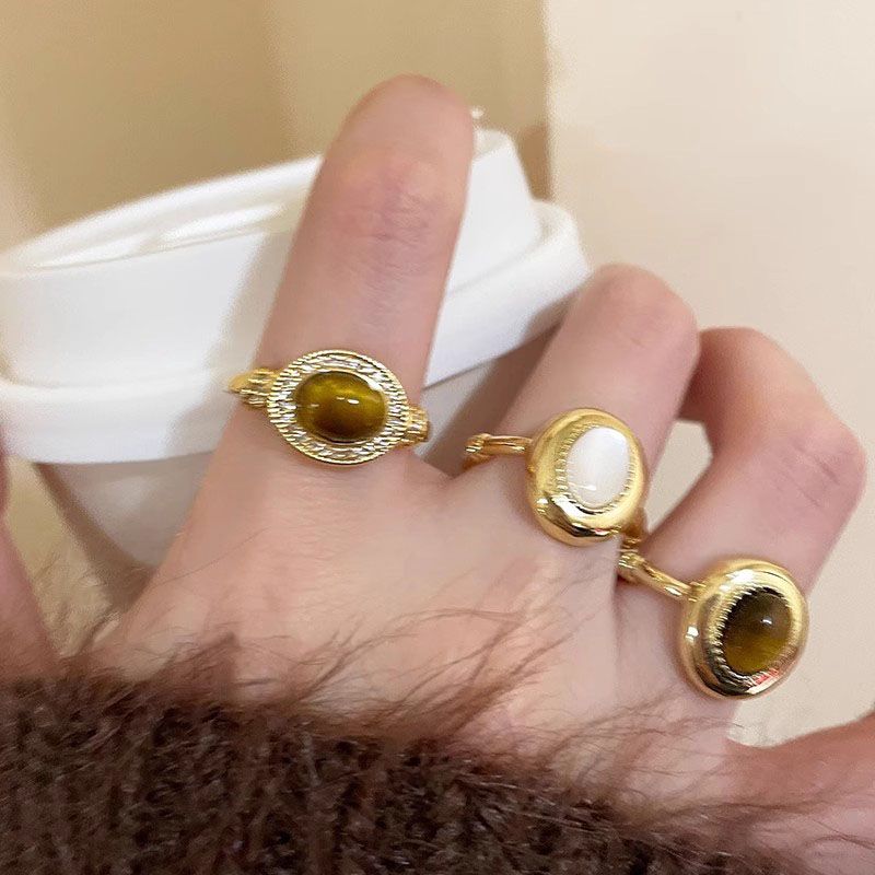 Tiger's Eye Adjustable Ring - Vintage Chinese Style Jewelry