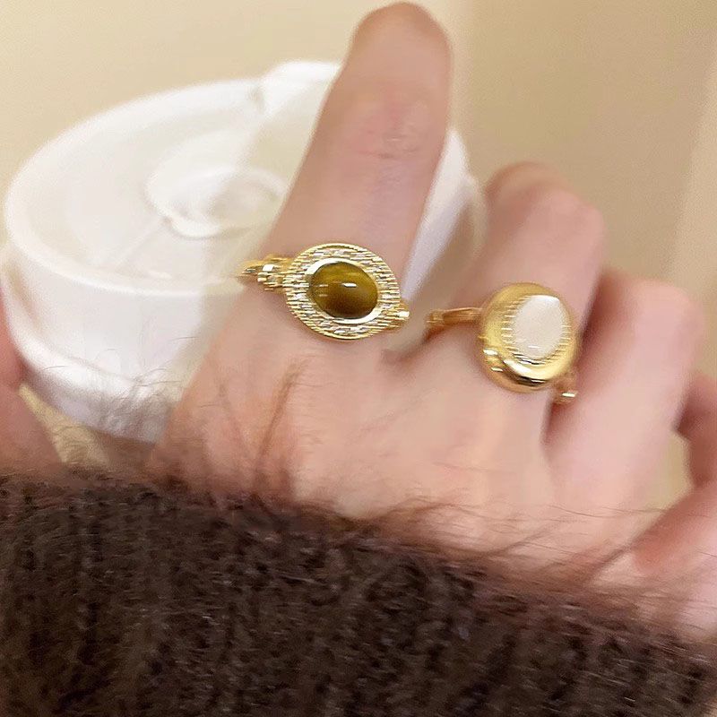 Tiger's Eye Adjustable Ring - Vintage Chinese Style Jewelry
