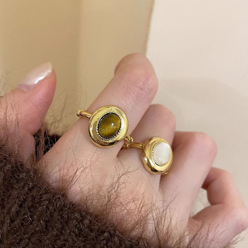 Tiger's Eye Adjustable Ring - Vintage Chinese Style Jewelry