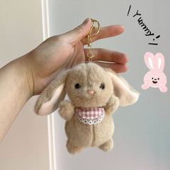 Cute Bunny Plush Keychain - Cartoon Couple Backpack Charm for Girls