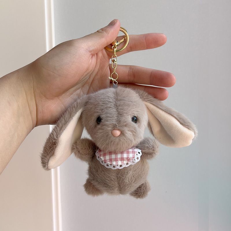 Cute Bunny Plush Keychain - Cartoon Couple Backpack Charm for Girls