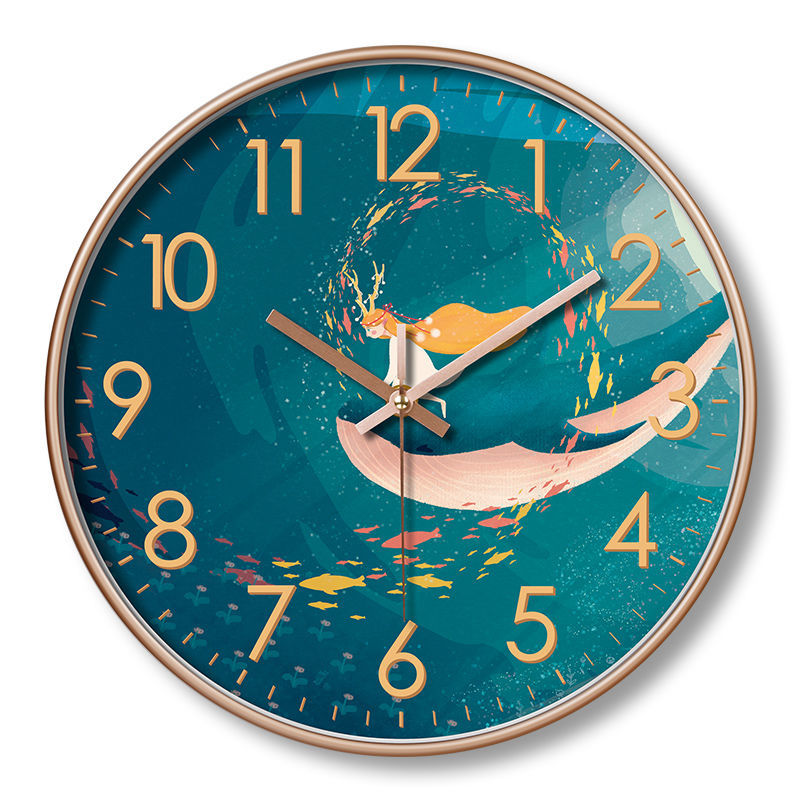 Silent Quartz Wall Clock – Creative Artistic Design for Living Room, Non-Punch Installation