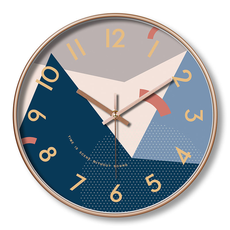 Silent Quartz Wall Clock – Creative Artistic Design for Living Room, Non-Punch Installation