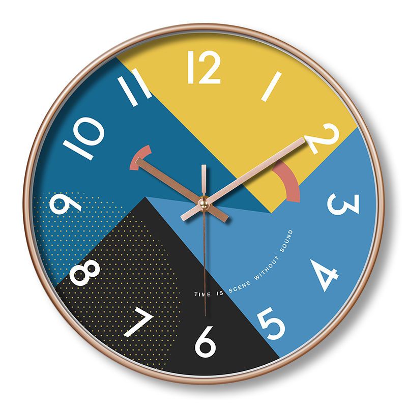 Silent Quartz Wall Clock – Creative Artistic Design for Living Room, Non-Punch Installation
