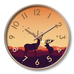 Silent Quartz Wall Clock – Creative Artistic Design for Living Room, Non-Punch Installation