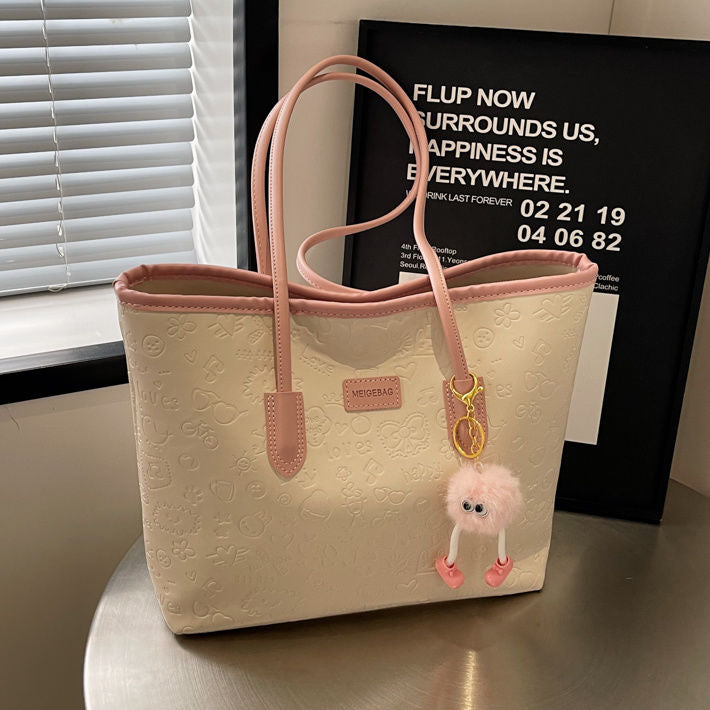 Large Canvas Tote Bag for Women – Stylish Shoulder Bag for Students & Commuters