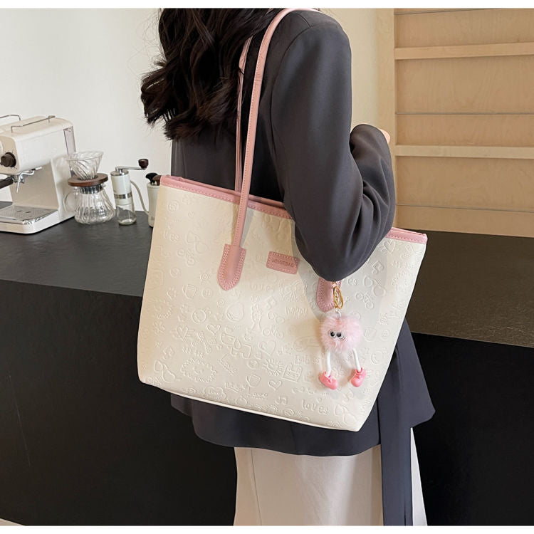 Large Canvas Tote Bag for Women – Stylish Shoulder Bag for Students & Commuters