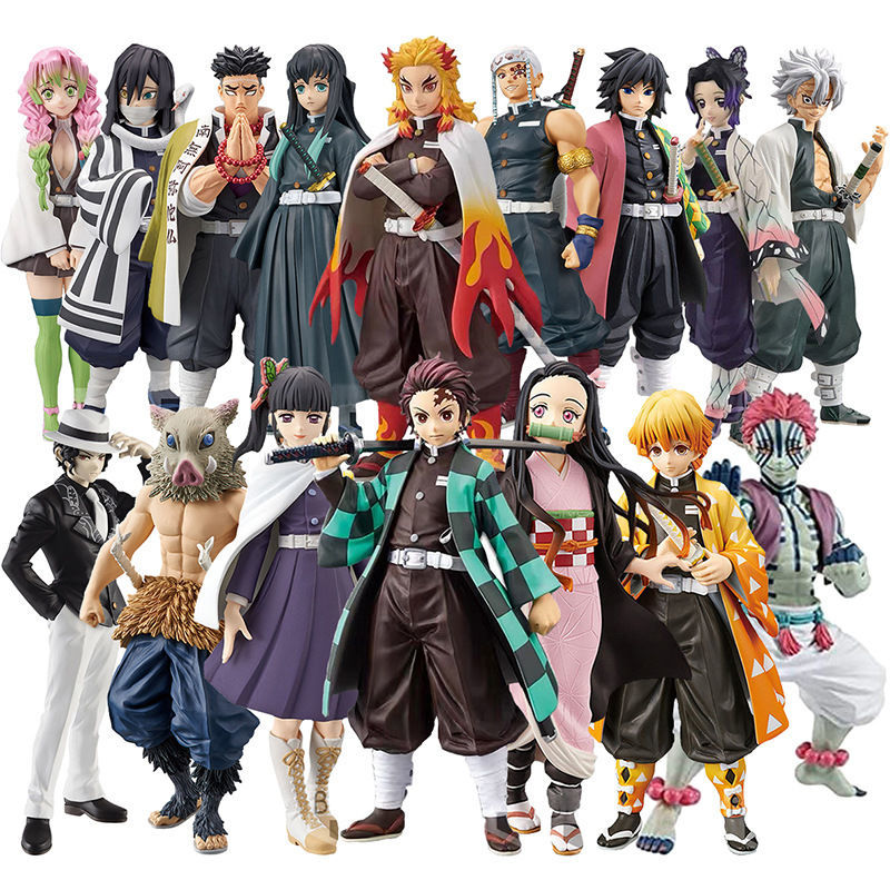 Demon Slayer Collectible Figurines - Tanjiro, Nezuko, Zenitsu & Hashira Models