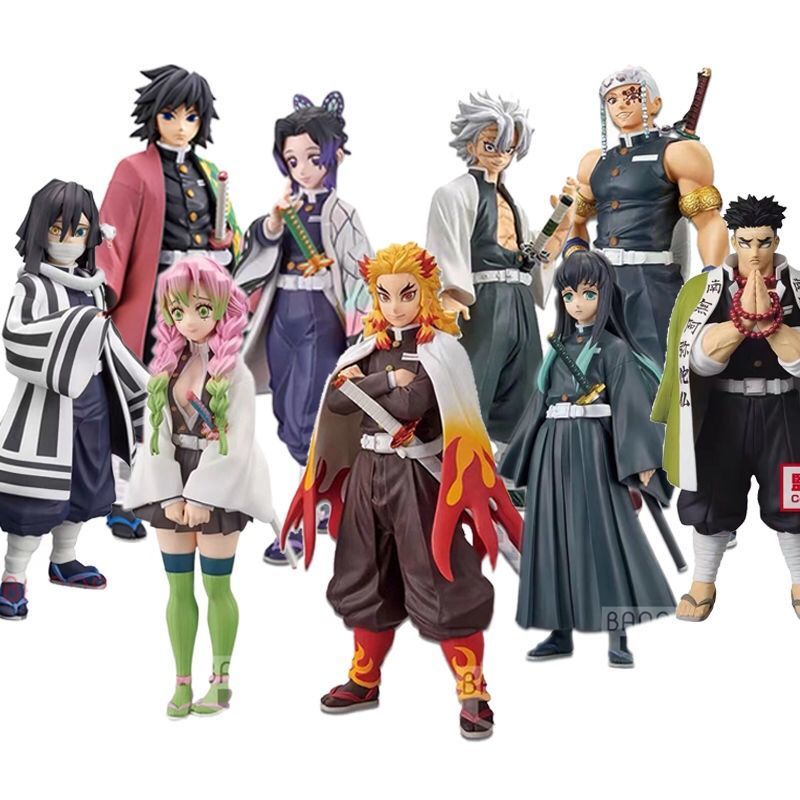 Demon Slayer Collectible Figurines - Tanjiro, Nezuko, Zenitsu & Hashira Models
