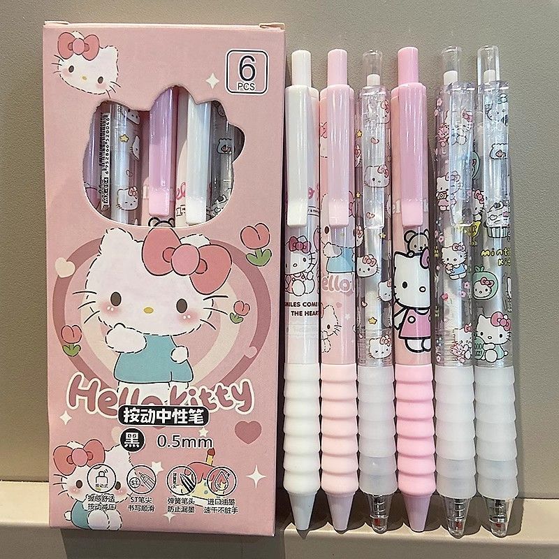 Limited Edition KT Cat Cloud Grip 0.5mm Fast-Drying Gel Pen – Smooth Writing, Aesthetic Push Button Pen for Students