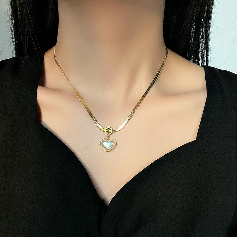 Vintage Pearl Necklace - Tarnish-Free Titanium Steel Light Luxury Jewelry