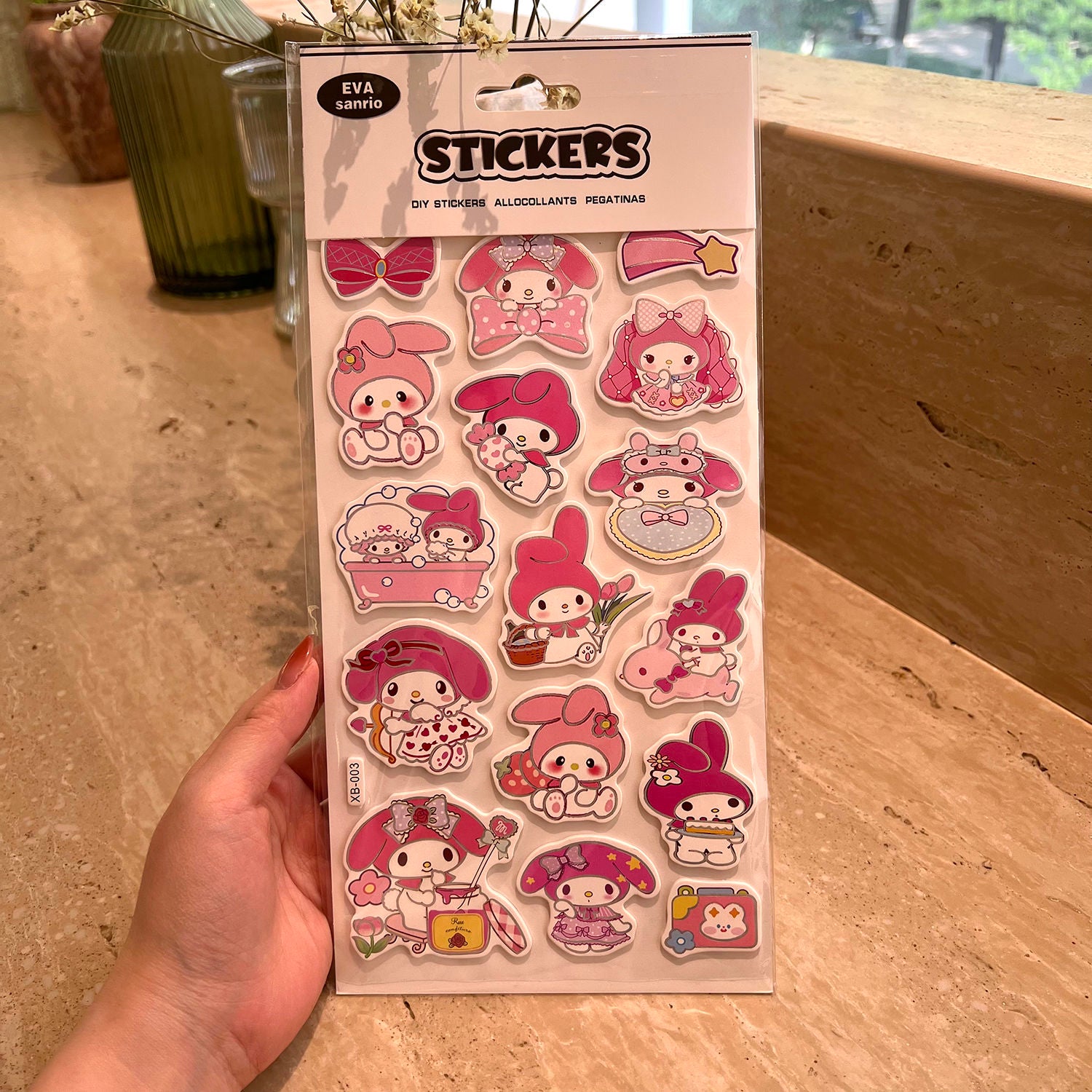 Sanrio 3D Bubble Stickers - Kuromi & My Melody Large Decorative Sticker Set