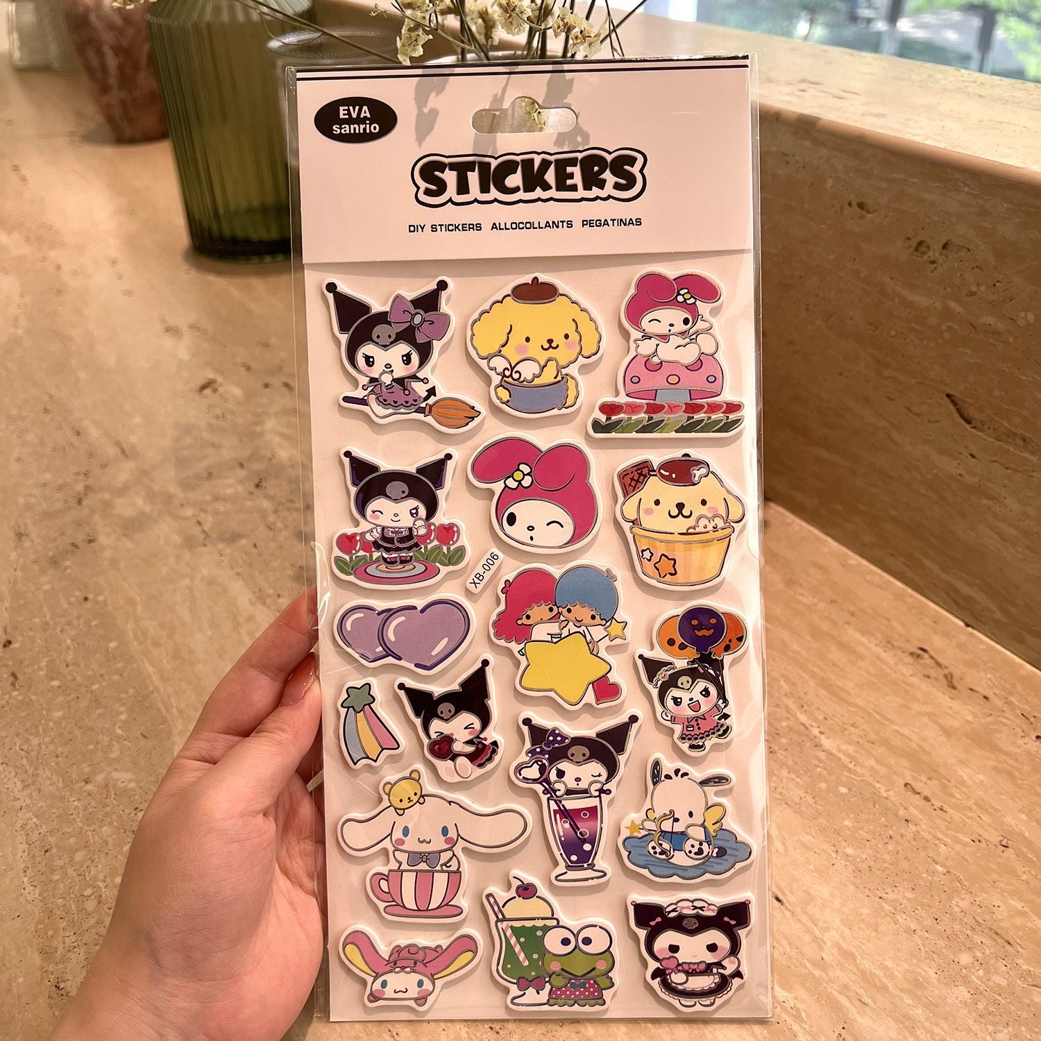 Sanrio 3D Bubble Stickers - Kuromi & My Melody Large Decorative Sticker Set