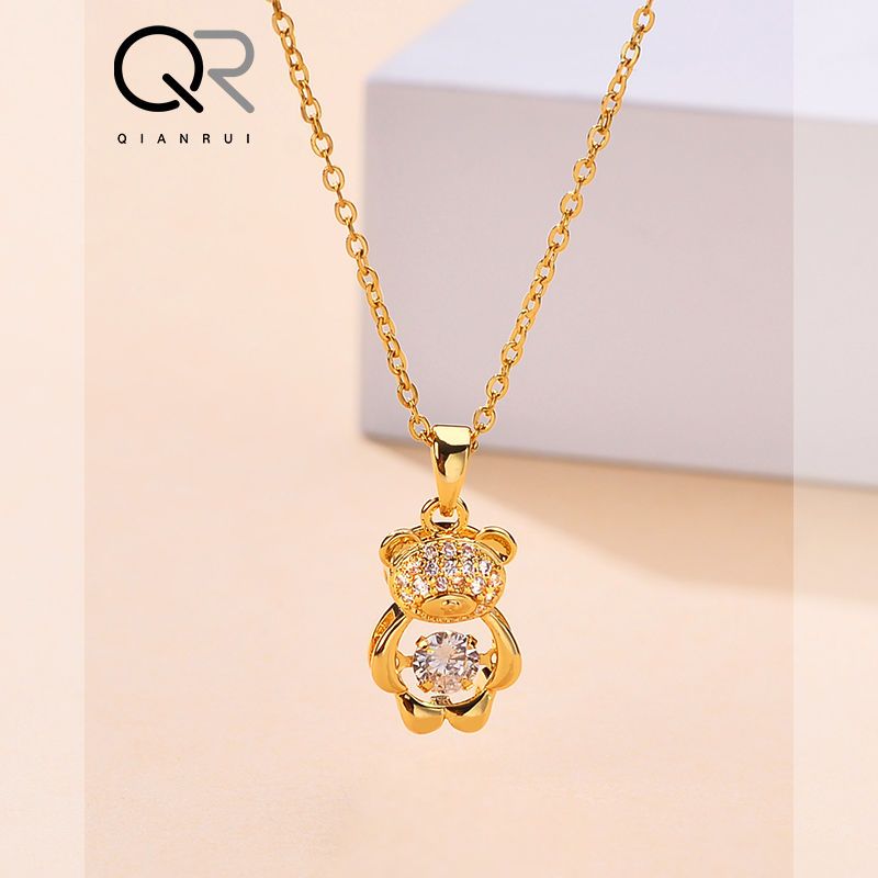 Zircon Bear Titanium Steel Necklace –  Luxury Clavicle Chain