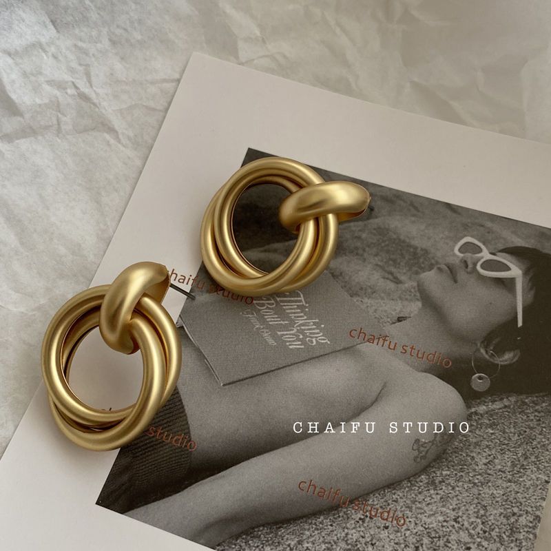 Baroque Golden Clip-On Hoop Earrings