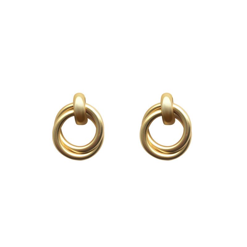 Baroque Golden Clip-On Hoop Earrings