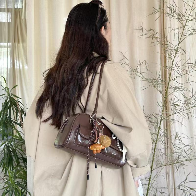 Korean large-capacity vintage Boston shoulder Bag