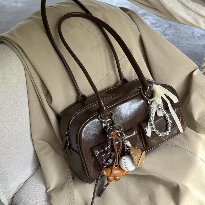 Korean large-capacity vintage Boston shoulder Bag