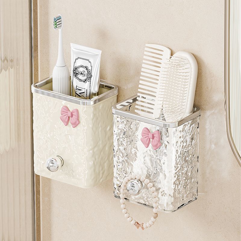 Wall-Mounted Bathroom Organizer - Comb, Toothpaste & Razor Storage