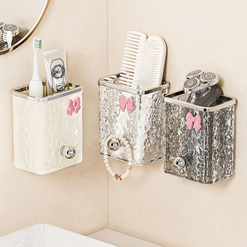 Wall-Mounted Bathroom Organizer - Comb, Toothpaste & Razor Storage