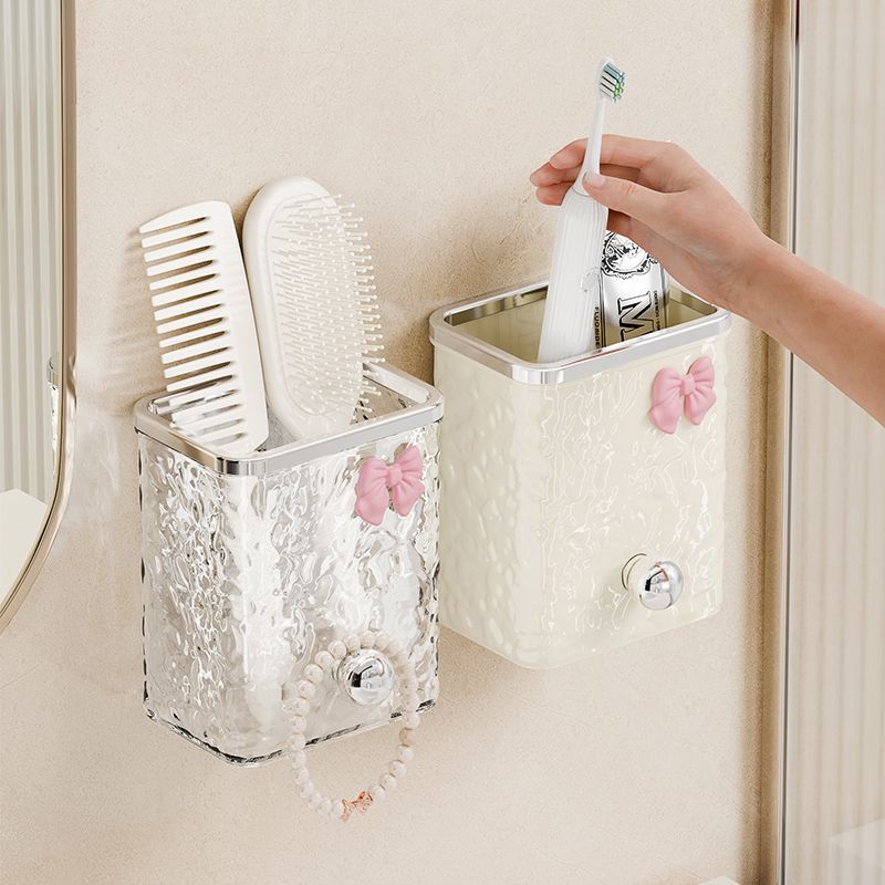 Wall-Mounted Bathroom Organizer - Comb, Toothpaste & Razor Storage